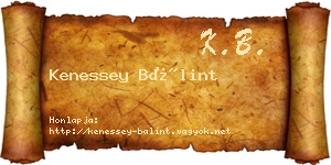 Kenessey Bálint névjegykártya