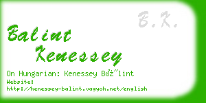 balint kenessey business card